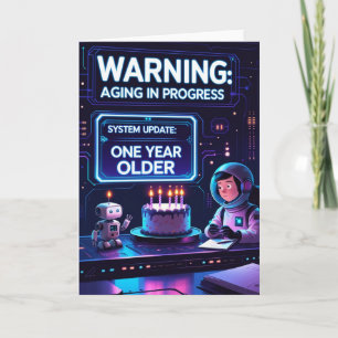 未来的おもしろい誕生日の警告：高齢化 カード