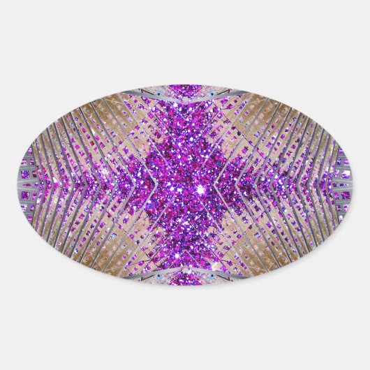 未来的きらめくスパークリーおもしろいシール 楕円形シール (正面)