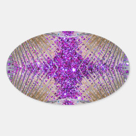 未来的きらめくスパークリーおもしろいシール 楕円形シール