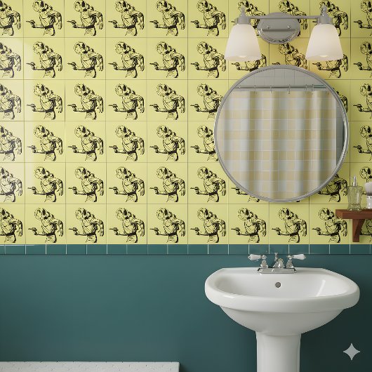 未来的で懐かしいレトロSFレイガンマン タイル