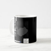 未来的なアイスランドシェイプマップ コーヒーマグカップ (正面左)