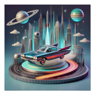 未来的なアトミックビッグフィン クーペカー ポスター