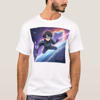 未来的なアニメの宇宙戦士 レーザー剣 – Tシャツ