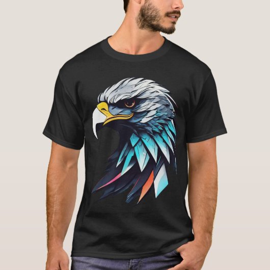 未来的なアメリカン・イーグルの基本ダークTシャツ Tシャツ (正面)