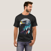 未来的なアメリカン・イーグルの基本ダークTシャツ Tシャツ (正面フル)