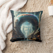 未来的なエイリアン惑星ポータルと魔法ゲート クッション (ブランケット)