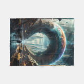 未来的なエイリアン惑星ポータルと魔法ゲート フリースブランケット (正面(横))