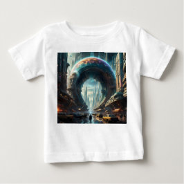 未来的なエイリアン惑星ポータルと魔法ゲート ベビーTシャツ