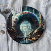 未来的なエイリアン惑星ポータルと魔法ゲート 缶バッジ (インサイチュ)