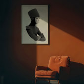 未来的なエレガンス：モノクロ王室のポートレート ポスター