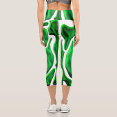 未来的なグリーン抽象芸術形状 カプリレギンス (裏面)