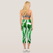 未来的なグリーン抽象芸術形状 カプリレギンス (裏面)