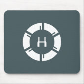 未来的なサイエンスフィクションサークルカスタムとモノグラムグレー マウスパッド (正面)