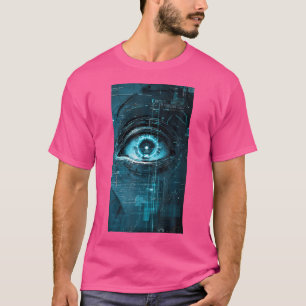 未来的なサイエンスフィクションロボットアイズサイバーパンクアートアイ Tシャツ