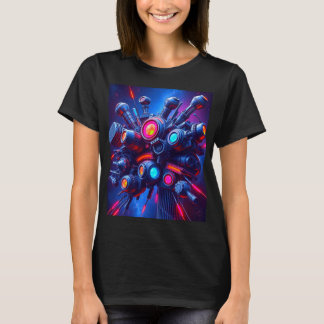未来的なサイバーテックTシャツ Tシャツ
