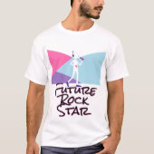 未来的なシンガー・パフォーマンス・アート Tシャツ (正面)