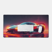 未来的なスポーツスーパーカー デスクマット (キーボード&マウス)