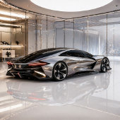未来的なスーパーカーの壁飾り カード