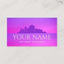 未来的なソフトウェア開発者レトロ都市景観