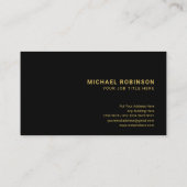 未来的なダイヤモンドパターン |金ゴールド行 |黒 名刺 (裏面)