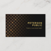未来的なダイヤモンドパターン |金ゴールド行 |黒 名刺 (正面)