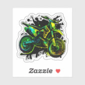 未来的なダートバイク、ネオンモトクロスオフロードバイク シール (シート)