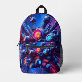 未来的なテックオルブリュックサック | Sci-Fiスタイル プリントバックパック (正面)