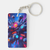 未来的なテックOrbキーチェーン | アクセサリー キーホルダー (裏面)