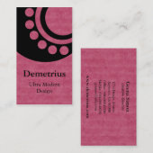 未来的なディメンション名刺（ピンク） 名刺 (正面/裏面)