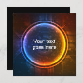 未来的なデザインの招待 招待状 (正面/裏面)