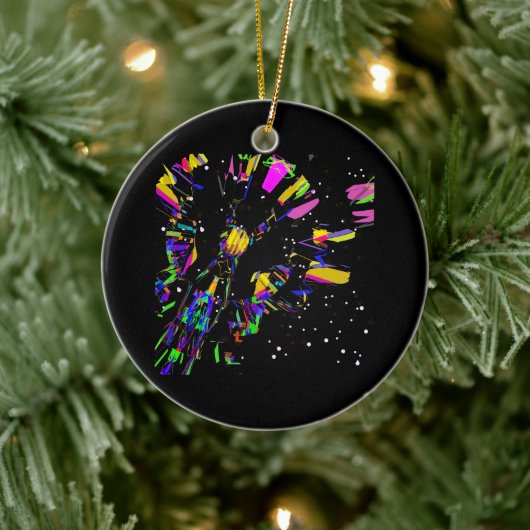 未来的なデジタルアート創造 セラミックオーナメント (ツリー)