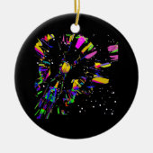 未来的なデジタルアート創造 セラミックオーナメント (正面)
