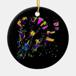 未来的なデジタルアート創造 セラミックオーナメント
