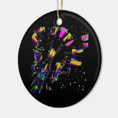 未来的なデジタルアート創造 セラミックオーナメント (左)