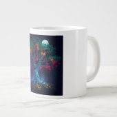 未来的なデジタルグローツリー ジャンボコーヒーマグカップ (正面右)