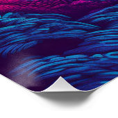 未来的なネオンの熱帯シーン – Sci-Fi自然アート ポスター (コーナー)