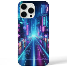 未来的なネオンの街並み