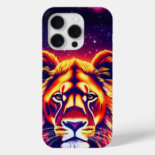 未来的なネオンライオンシアルフォンケース iPhone 15 PROケース