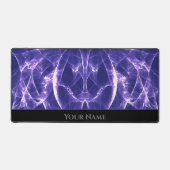 未来的なネオン白熱［赤熱］光を放つ宇宙照明 デスクマット (正面)