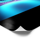 未来的なネオン自転車 – ハイテクのワイヤフレームアート ポスター (コーナー)