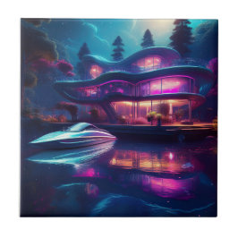 未来的なハウスオンザレイク タイル