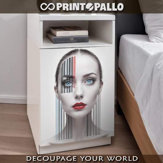 未来的なバーコード化された女性 薄葉紙