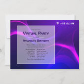 未来的なバーチャル誕生日パーティー 招待状 (正面)