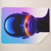 未来的なピクセルアートポートレート – デジタル抽象芸術 シェルパブランケット (正面(横))