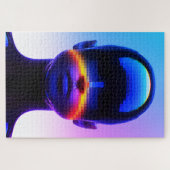 未来的なピクセルアートポートレート – デジタル抽象芸術 ジグソーパズル (横)