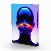 未来的なピクセルアートポートレート – デジタル抽象芸術 フォトブロック (右)