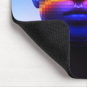 未来的なピクセルアートポートレート – デジタル抽象芸術 マウスパッド (コーナー)