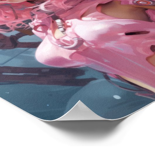 未来的なピンクのメカのポスター – エニグマの除幕式 ポスター (角)