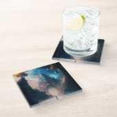 未来的なファンタジー城景観ガラスコースター ガラスコースター (アングル)