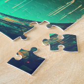 未来的なファンタジー城景観 ジグソーパズル (側面)